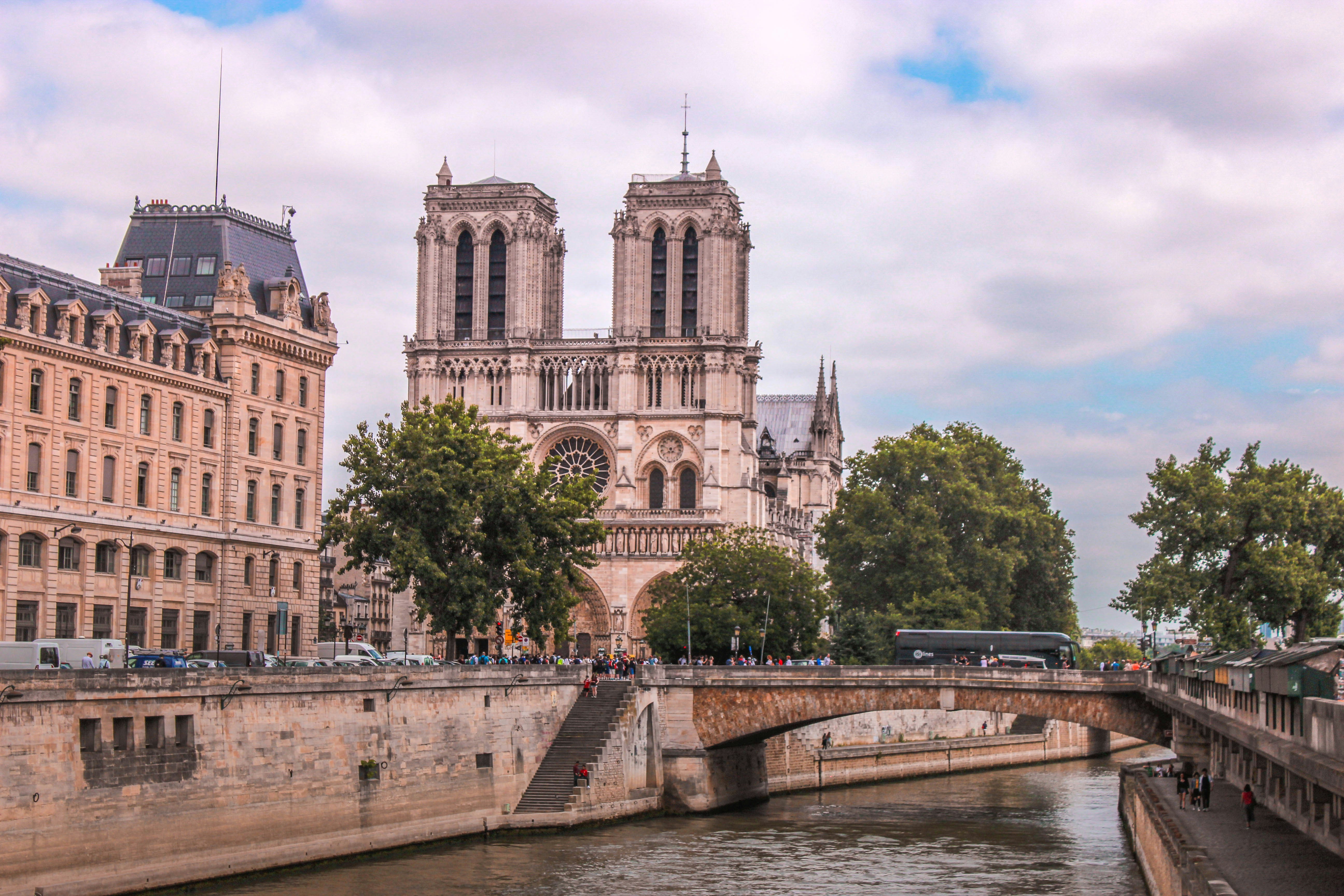Notre-Dame Cathedral and surrounding area in Paris